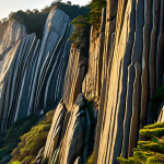 전북 부안 채석강 풍경 - Geological Time Travel**
"Dramatic cliffs of layered rock formations at Chaeseokgang, South Korea, ...